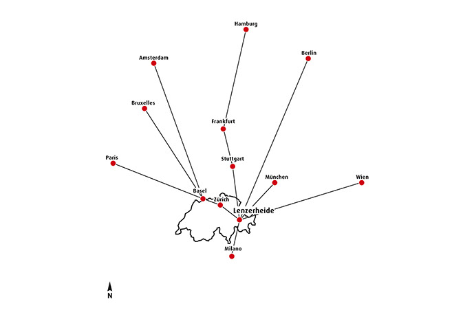 Anfahrtsplan Europa, Lenzerheide